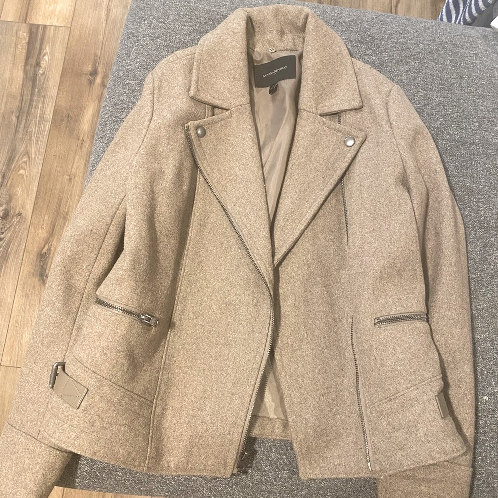 Banana Republic cropped wool moto jacket